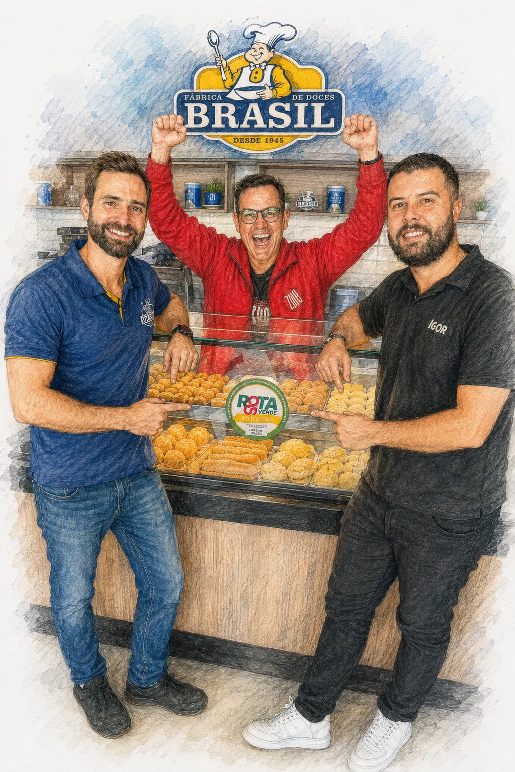 Empresários de Juiz de Fora em seu estabelecimento comercial